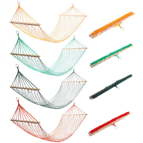 Гамак 200*80 см плетеный с перекладиной, нейлон