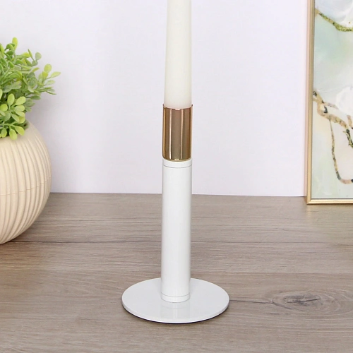 Подсвечник "GLOSS" 8*15 см, Белый/золото