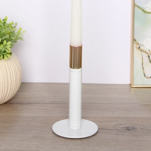 Подсвечник "GLOSS" 8*15 см, Белый/золото