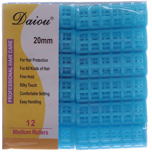 Бигуди пластмассовые с зажимом 12шт, цвет микс, d=20мм_14