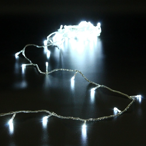 Гирлянда для дома  5,5м 50 ламп LED прозрач.пров.,8 реж, IP-20, Белый