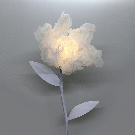 Фигура светодиодная "Нежный цветок" на стойке, d-75см, h-1,6 м, пост.свечение (авторежим - движение),220v,Белый