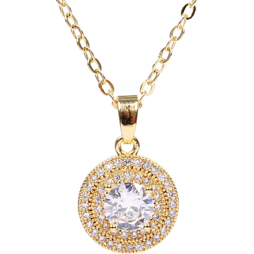 Подвеска из гиппоалергенного сплава со стразами ЭЛЛАДА, цвет серебро и золото, d-20см1см_3