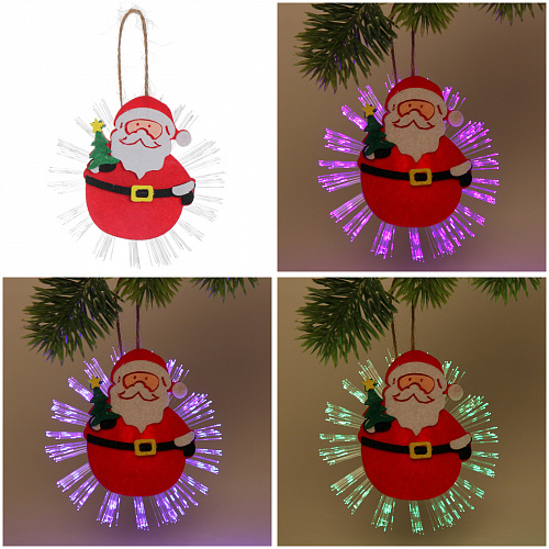 Сувенир с подсветкой "Дед Мороз с елочкой" 10 см