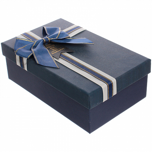 Коробка подарочная "Нежный бант" 19*12*6,5 см, синий
