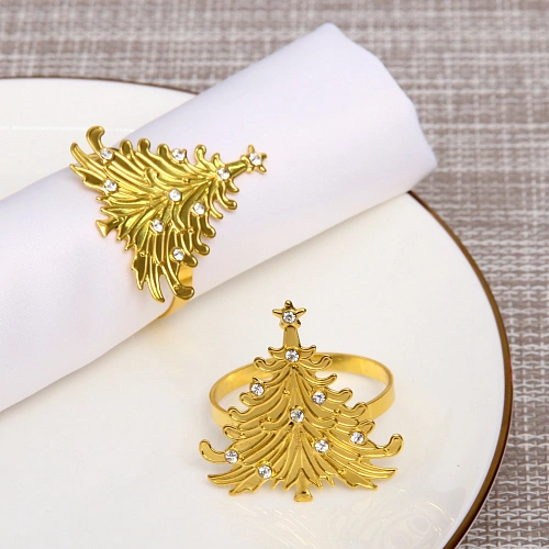 Набор колец для салфеток 2шт "`Ёлочка", цвет золото