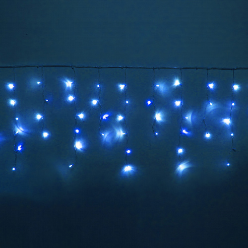 Гирлянда для дома БАХРОМА "Мерцание" ш3м* в30/50см 120 ламп LED, прозрачн.провод, авторежим, IP-20, Синий (возможность соединения)