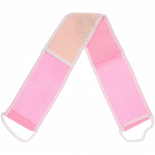 Мочалка для тела "ULTRAMARIN AGORA", комбинированная, цвет нежно розовый, 70*10см