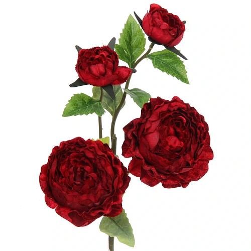 Искусственные цветы FLOWERS MAGIC 63см Пионы 4 цветка красные_7