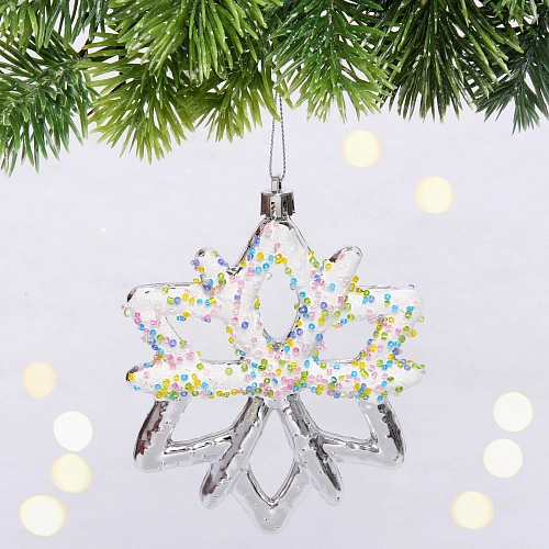 Елочная игрушка "Зимняя снежинка" 10*1*12 см, серебро