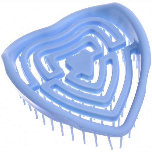 Расческа массажная компактная для влажных волос "МИРА", цвет голубой, 8,5*9см (PVC коробка)