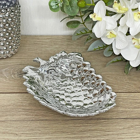 Подставка керамическая "GOLD Podarok", лоза, цвет серебро, 18*13см (упаковка индив. пленка)