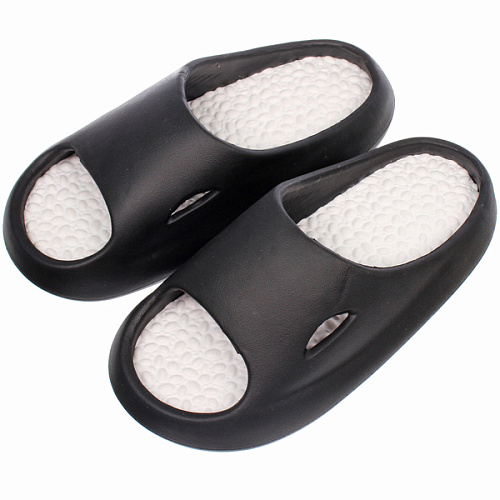 Шлепанцы женские "RELAX", цвет черный, белая стелька, р-р 36-37