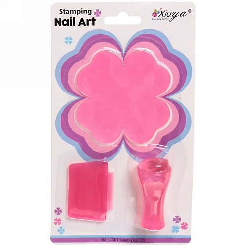 Набор для дизайна ногтей - стемпинг VivA Manicur, пластина цветок, микс 4 цвета, 1911см_9