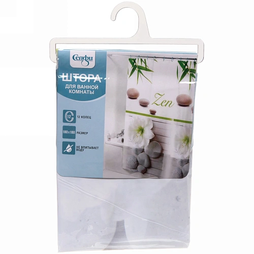 Штора для ванной 180х180 Селфи EVA Дзен_4