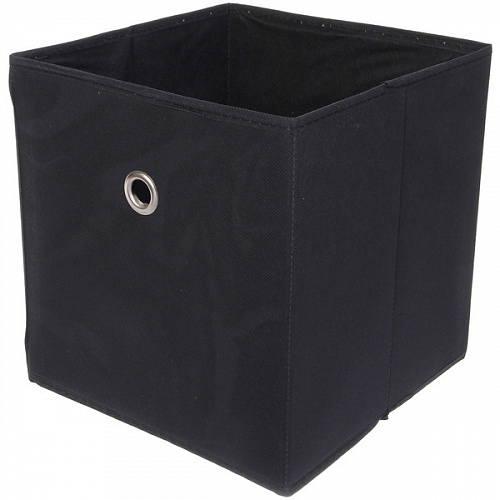 Короб - органайзер складной стеллажный для хранения вещей с ручками "УЮТДОМА", цвет черный, 28*27*28см 