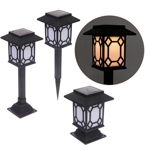 Фонарь садовый "Световой поток" 19,5*13,5 см (h-40 см), на солнечной батарее (свечение теплый белый) 9 LED