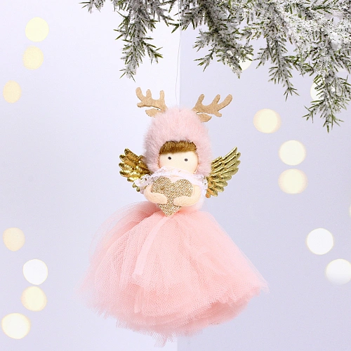 Подвеска "Фея из сказки" 14 см, розовый