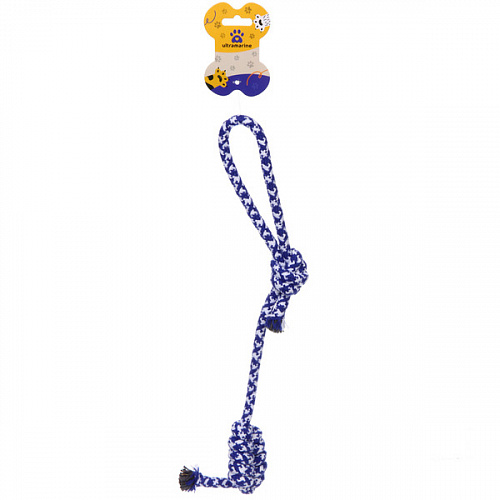 Игрушка - канат для собак мелких и средних пород "НЕСКУЧАЙКА", цвет синий, 38см / 60гр (лейбл)
