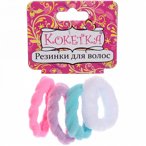 Резинки для волос 4шт "Collection Krasa - Kosa", микс 6 цветов, d-3,5см