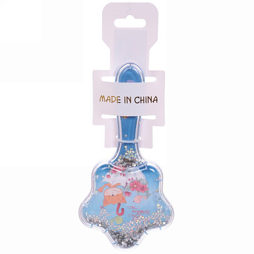 Расческа массажная детская Gloria, Лисенок, цвет голубой, на подвесе, 178см, _7