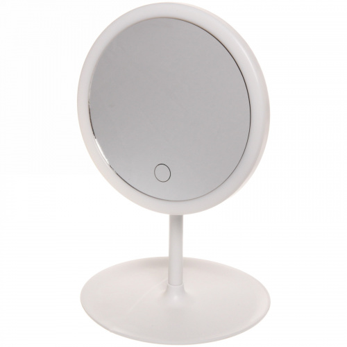 Зеркало настольное с подсветкой на подставке "SVETi", цвет белый, USB, 28*18см