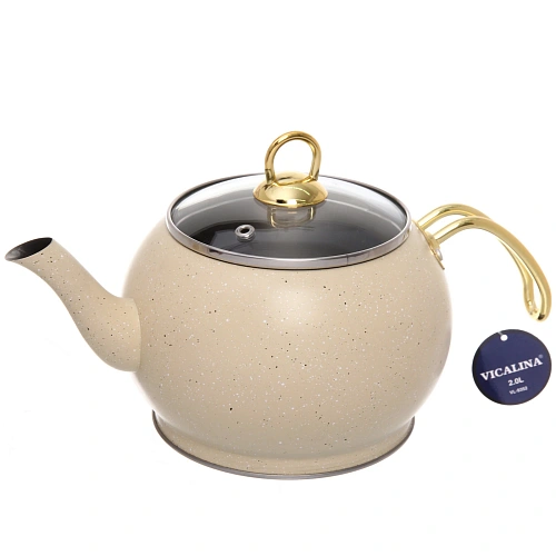 Чайник из нержавеющей стали 2л Vicalina турецкий бежевый VL-9352_5