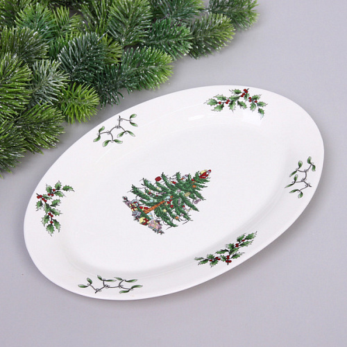 Блюдо керамическое "Ёлочка" 29,5*21*2,5см
