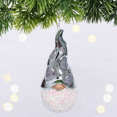 Елочная игрушка "Новогодний лесовичок" 5,5*6*12,5 см, голубой