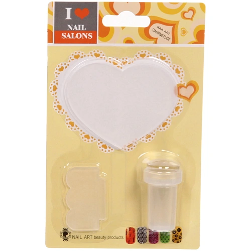 Набор для дизайна ногтей - стемпинг VivA Manicur, пластина сердце, микс 4 цвета, 1711см_9
