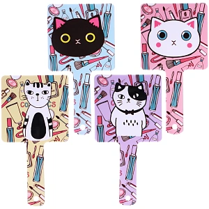 Зеркало косметическое "Коллекция ИМАНИ - КОТИКИ", микс 4 дизайна, 23,4*12см (PVC подвес) 