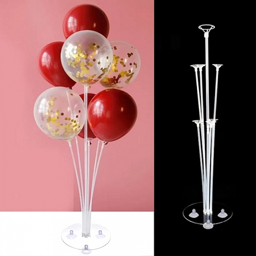 Подставка для шаров "Цветок 2" (основа, 7 палочек с держателями) 67*35*54 см, прозрачный