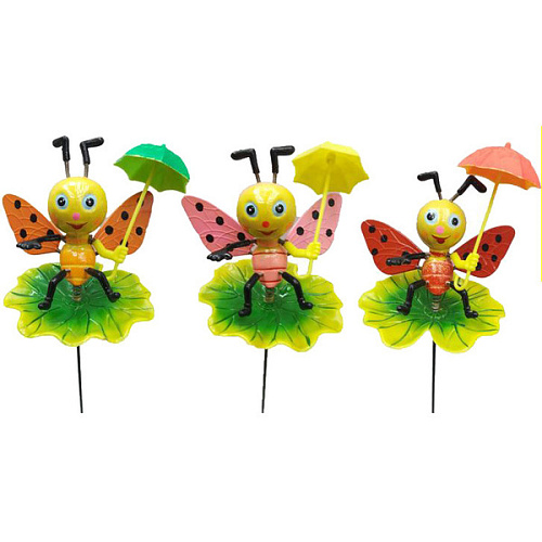 Фигура на спице Божья коровка с зонтиком 60 см (фигура 1210 см) для отпугивания птиц, микс_3