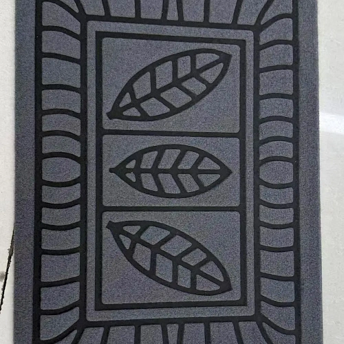 Коврик придверный 38*58см"Листья" серый