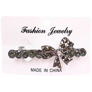 Заколка - автомат металлическая на блистере "KLEVER", мальта, цвет как на фото, 8*3см ( хедр Кокетка)