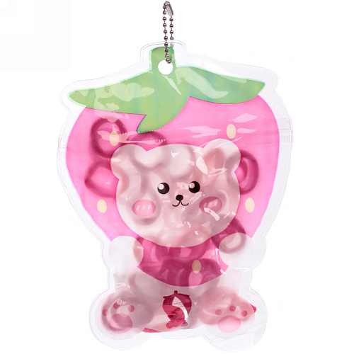 Резинки для волос 30шт (+-2 шт)Фантазия- Клубника, микс 4 цвета, с цепочкой,  1812,5см_5