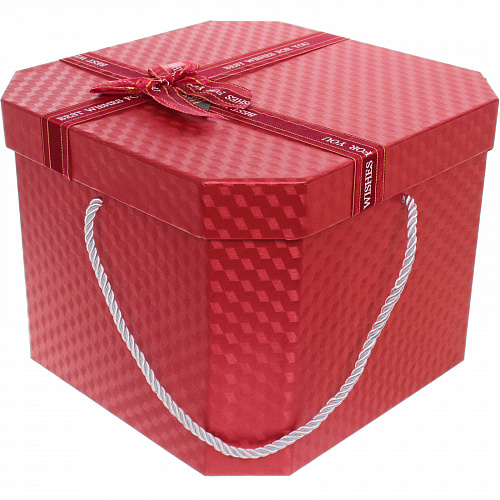 Коробка подарочная "Близкому человеку" 24*24*18 см, красный