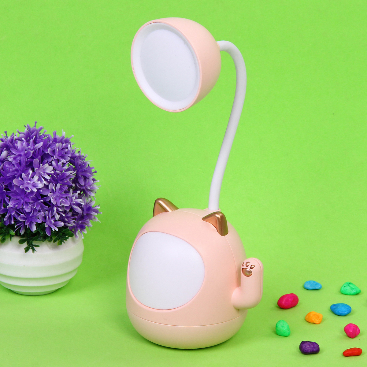 Настольная лампа "Sweet - Котёнок" 9*22.5 см LED, USB 3w 5v, Розовый