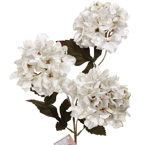 Искусственные цветы FLOWERS GLAMOUR 70см Гортензии 3 цветка белые_8