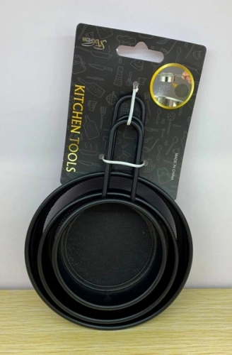 Сито металлическое "Black" в наборе 3шт (7*2,5см,9*2,5см,11*2,5см)