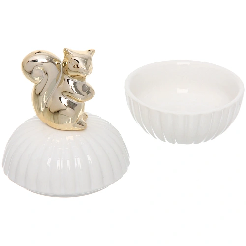 Шкатулка керамическая GOLD Podarok, белочка, цвет белый, 1193см (в инд коробке)_4