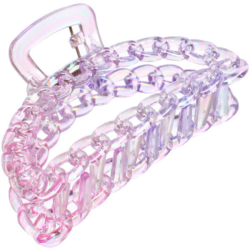 Заколка-краб для волос Мон Пион, цепочка, микс 6 цветов, 9,5см (Блистер)_11