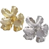 Заколка-краб для волос "AKS - DesignPRO", цветок, цвет золото и хром, 4,5*4,5см