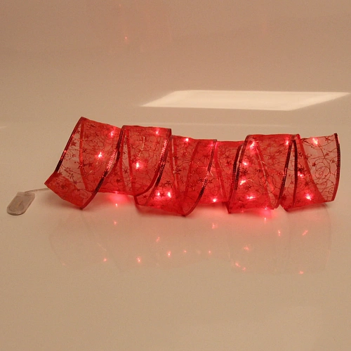 Гирлянда для дома ЛЕНТА ДЕКОРАТИВНАЯ  Волшебство 2,0 м, 6 см, 20 ламп LED (на батарейках), Красный (подсветка красный)_4
