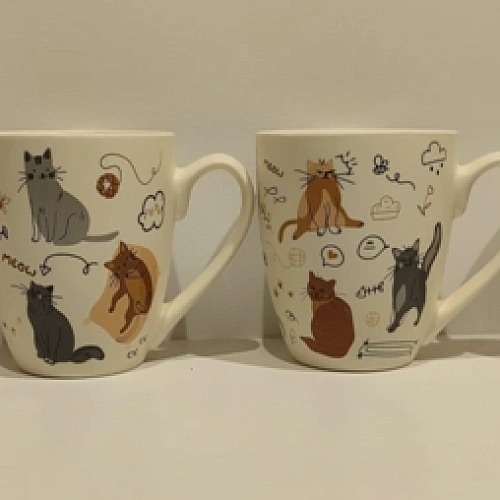 Кружка керамическая 350мл "Кошечки", микс рисунков