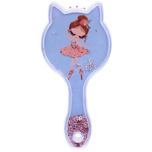 Расческа массажная детская БАЛЕРИНЫ, блестки, микс 4 дизайна, 17,55,2см (пакет с подвесом)_5