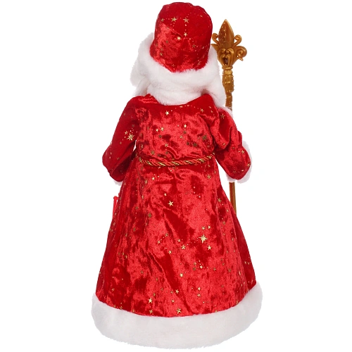 Дед Мороз музыкальный Волшебство 40 см (красная шубка)_5