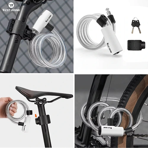 Замок велосипедный тросовый West biking, YP0705102