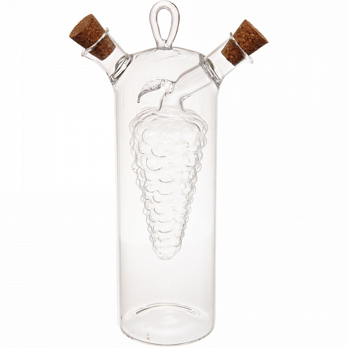 Бутылка стеклянная для специй 500мл "Хай-Тек" с пробковой крышкой, виноград