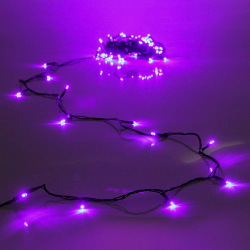 Гирлянда для дома  7,5м 80 ламп LED зелёный пров.,8 реж, IP-20, Фиолетовый
